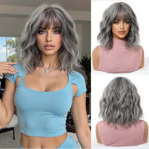 1pcs Peluca Corta Pelo Rizado Realista Que Cubre La Cabeza