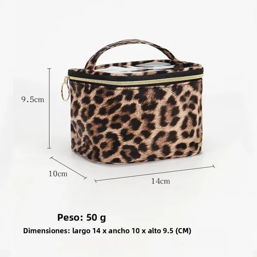 Waterproof Makeup Bag With Leopard Print