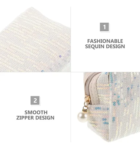 Bolsa De Lentejuelas, Bolsa Portátil De Maquillaje Con Z