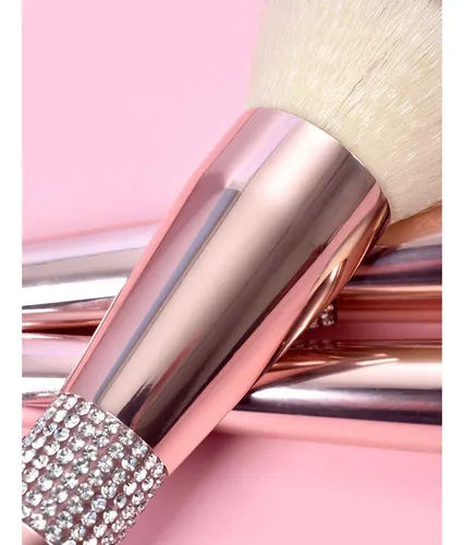 Set De 14 Brochas Suaves Color Oro Rosa Diamante
