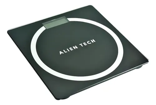 Balanza Digital Personal Alien Tech Vidrio Templado 180 Kg Negra