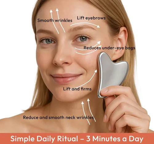 Gua Sha Dosensepro Acero Inoxidable Para Rostro Plata
