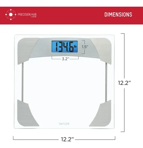 Báscula De Baño Digital Taylor De Vidrio Con Capacidad Para