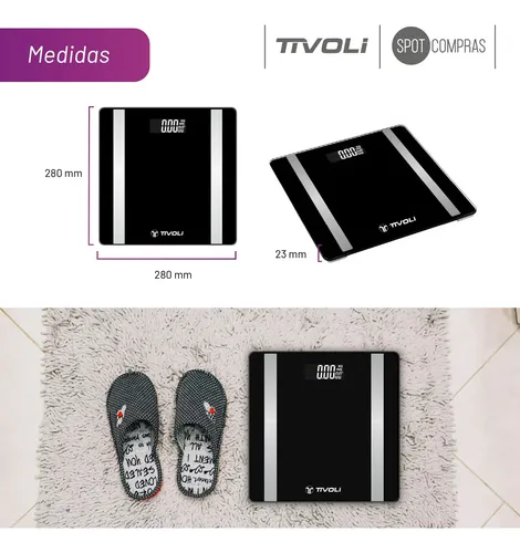Balanza Digital De Baño Tivoli Bluetooth Sensor Temperatura