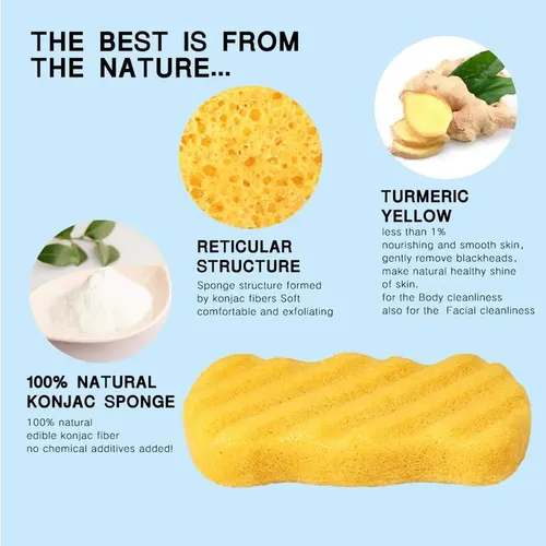 Almohadillas Konjac Konnyaku Con Cúrcuma Amarilla