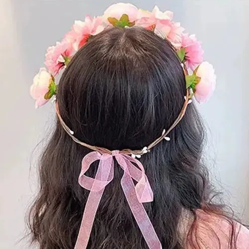 K* Diademas Corona Flores Nupciales Para El Pelo Rosa ..