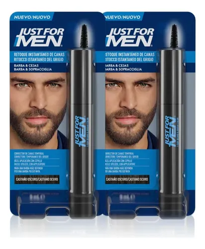 Pack X 2 Retoque Temporal Just For Men Castaño Oscuro 9ml