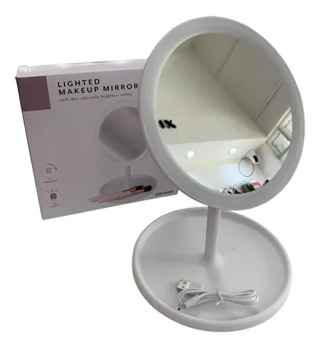 Espejo Maquillaje Led Táctil Portátil Con Carga Usb