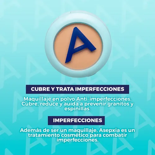 Asepxia Maquillaje Polvo Compacto Natural Mate 10 Gr