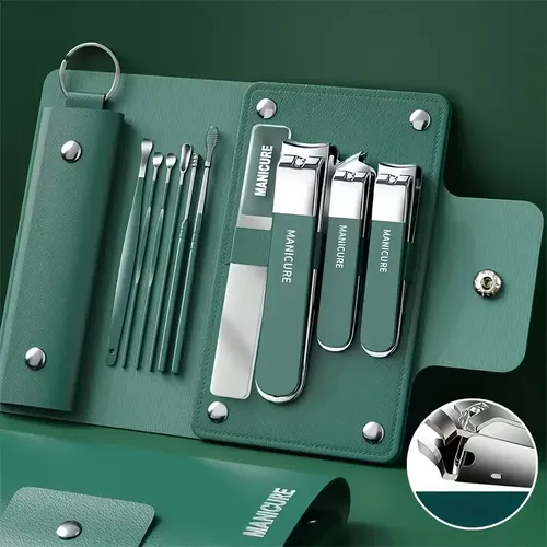 Set Manicura 10 Piezas Con Cortaúñas Y Estuche