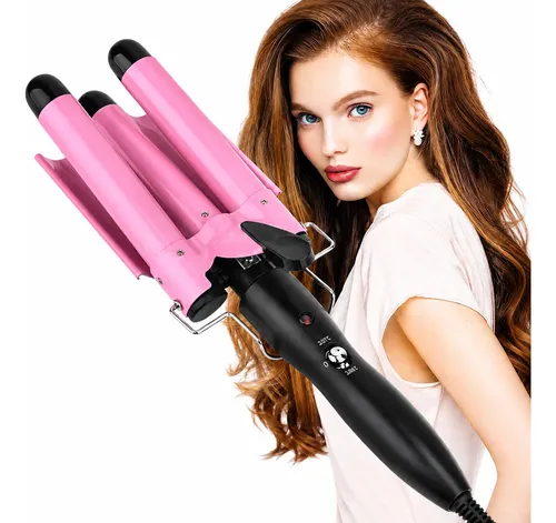 Onduladora De Cabello Triple 25 Mm Rosa
