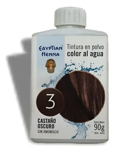 Henna Tintura En Polvo Color Al Agua X 90gr 3 Castaño