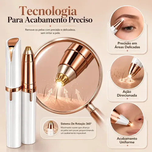 Caneta Depiladora Sobrancelha Elétrico Recarregável Usb Bivo