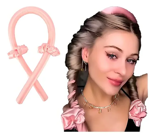 Modelador Curling Rod Cetim Sem Calor + 2 Scrunchies