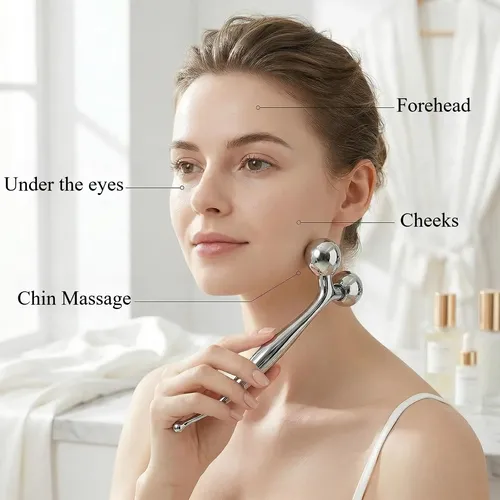 Rodillo Facial De Metal Refrescante Sha Massager Gua Self Ro