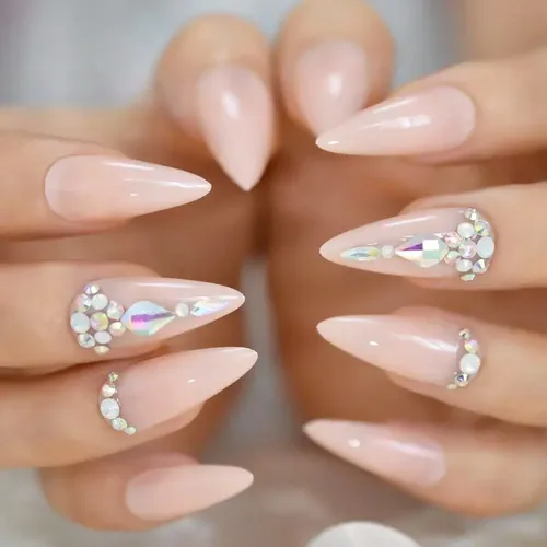 Tips Stiletto Blancos X 100 Uñas Gel Sonrisa French U31