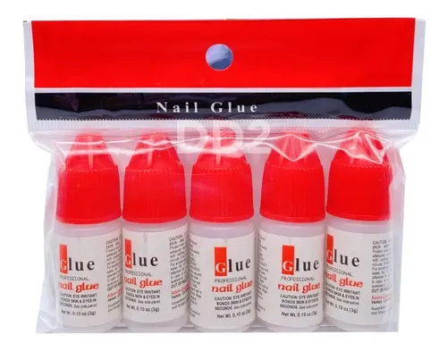 Pegamento X2 Nail Glue Uñas Postizas Tips Strass Gotero Rojo