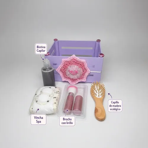 Set De Regalo Spa Belleza Mujer Con Caja Vincha Y Cepillo