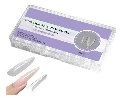 Molde Doble Cara Para Uñas,extensión Sin Papel,abs Flexible