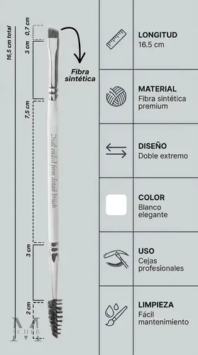 Pincel Para Cejas Doble Profesional Angular + Cepillo Definir Rellenar