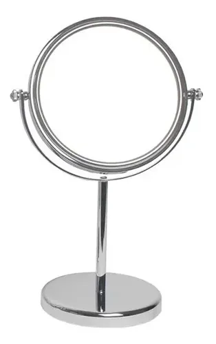 Espejo De Mesa Cromado Con Aumento Chico Zoom X5