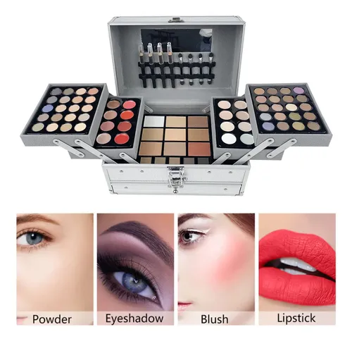 Set De Cosméticos En Estuche De Maquillaje De Aluminio De 13