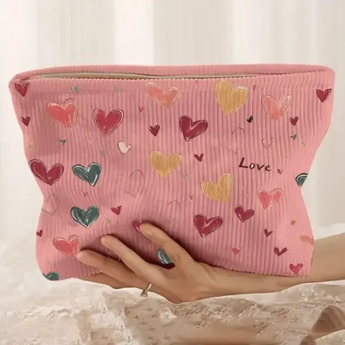 % Y* Cosmetiquera Bolso Maquillaje Corazones Lapicera T [