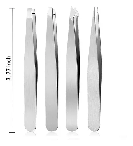 Juego De Pinzas Para Cejas, 4 Piezas, De Acero Inoxidable Pa