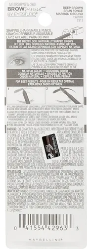 Lápiz De Cejas Maybelline Brow Precise Marrón Oscuro