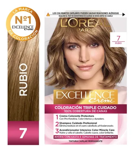 Kit Coloración Excellence Creme Tono 3 162.5ml L’oréal Paris Tono Tono 7 Rubio