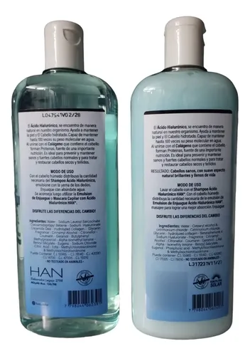 Shampoo + Enjuague Acido Hialuronico Sin Sulfatos – Han