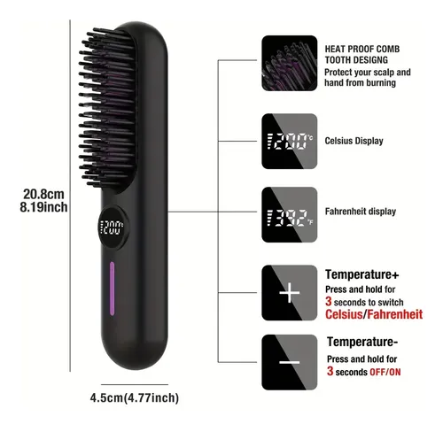 Plancha De Pelo Liso Multifuncional Eléctrica Hot Comb