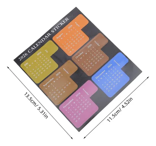 Juego De Pestañas De Índice Mensual: Pegatinas De Colores D