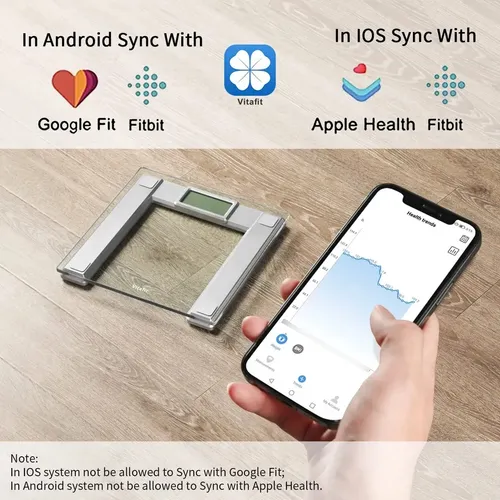 Báscula De Baño Digital Vitafit Vt730 Con Aplicación Bmi