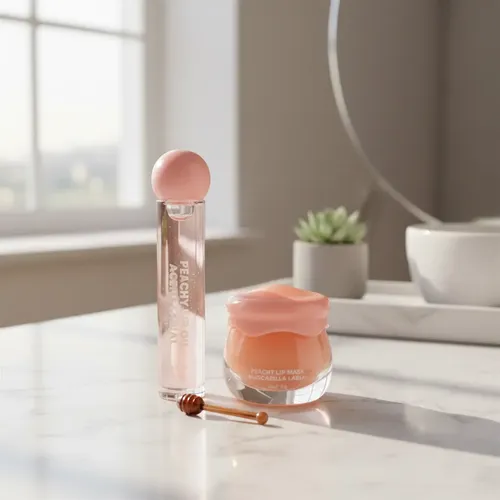 Kit Cuidado Labial Oil Lip Mask Base Extracto Durazno Labios