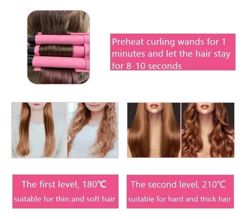Buclera Profesional De Pelo Ceramica Ondas Rulera Cabello