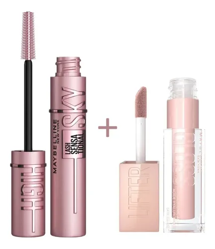 Sky High Mascara Maybeline Combo Lifter Gloss Ice 002