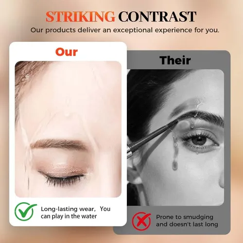 Delineador De Cejas 3d Impermeable Marrón Oscuro X2