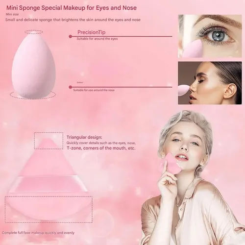 Esponjas De Maquillaje Húmedo Y Seco De 21 Piezas, Multiusos