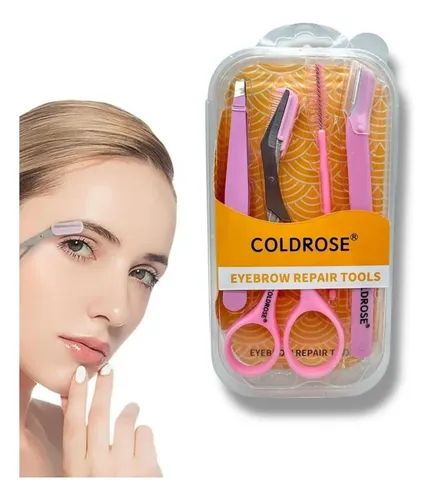 Kit Perfilador De Cejas Pinza Tijera Navaja Pack X4