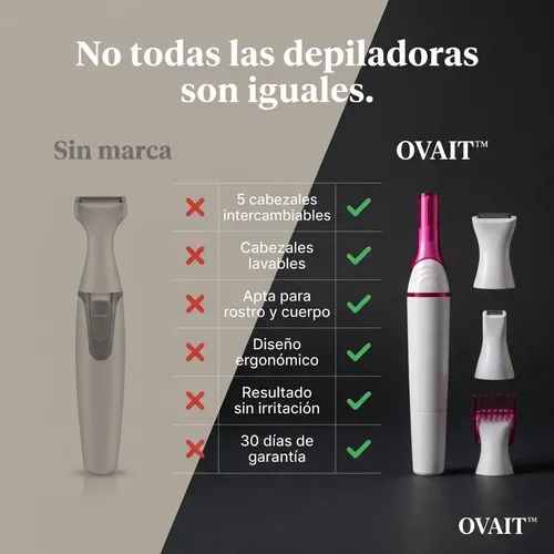 Depiladora Facial Cejas Corporal Mujer 5 En 1 Eléctrica