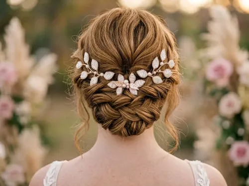 Trío De Tocados Artesanales Con Peineta Novias Quinceañeras
