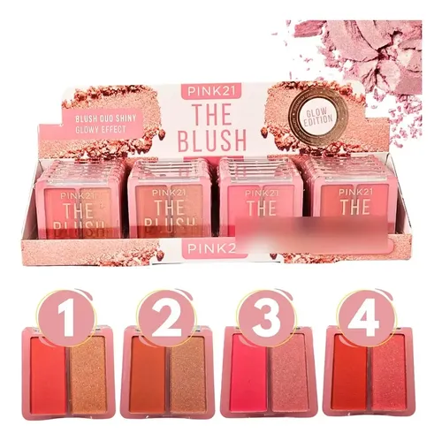Paleta 2 Tonos De Rubor Matte Y Brillante Con Glitter Makeup