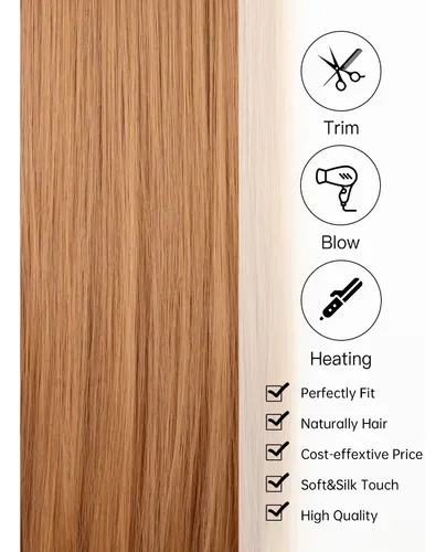 Extensión De Cabello Sintético Lacio 56cm Castaño Claro