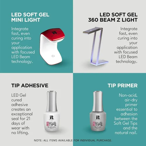 Uñas Soft Gel Tips Light Nude Rc Red Carpet Manicure 110