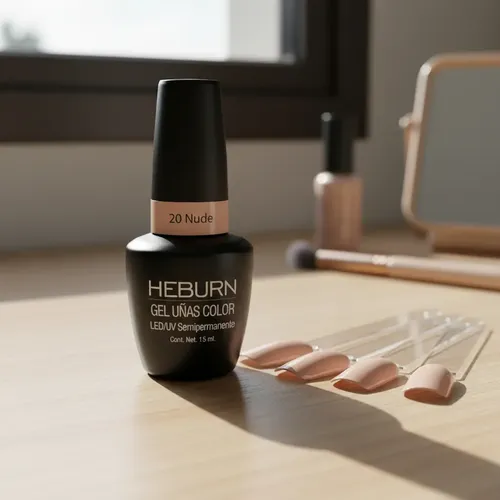 Esmalte Gel Semipermanente Heburn Led/uv 15 Ml Nude