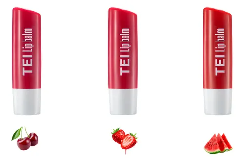 Kit X3uni Bálsamo Labial Tei Sabores Frutilla-cereza-sandía