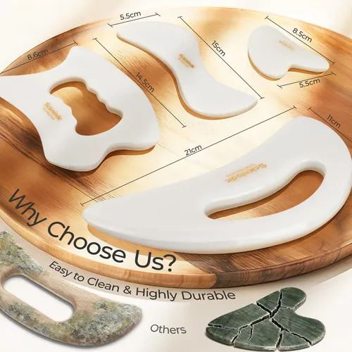 Set 4 Herramientas Gua Sha Scienlodic Resina Blanco