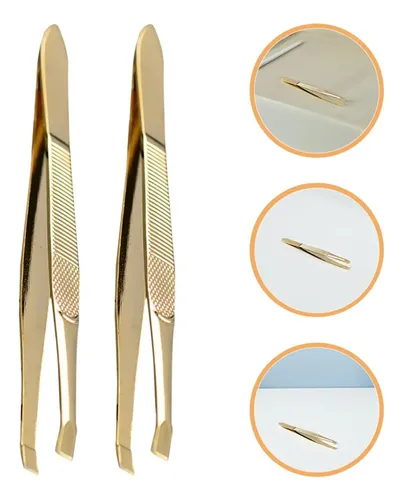 2 Piezas Pinzas De Acero Inoxidable Para Cejas Y Vello