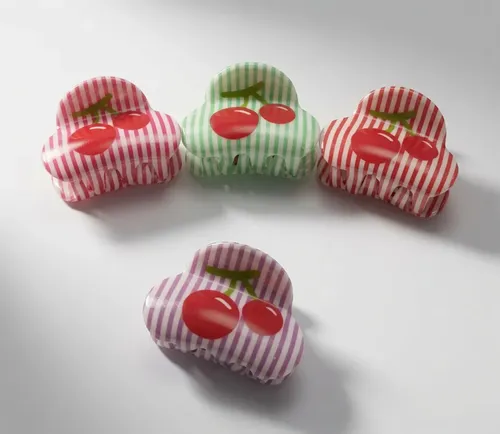 Broches Para Pelo Infantil 5cm X 12 Unidades Cereza